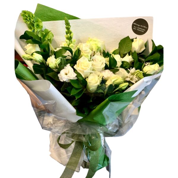 White and Green Sympathy Flowers Bouquet