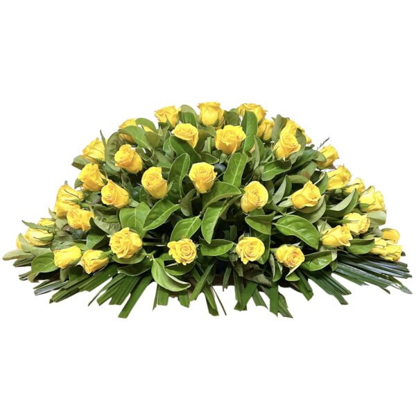 Yellow Roses Funeral Casket Flowers