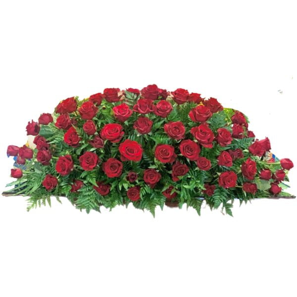 Red Roses Funeral Casket Flowers