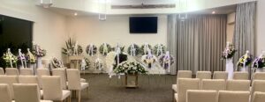 Asian and Chinese funeral flowers at Le Pine Box Hill
