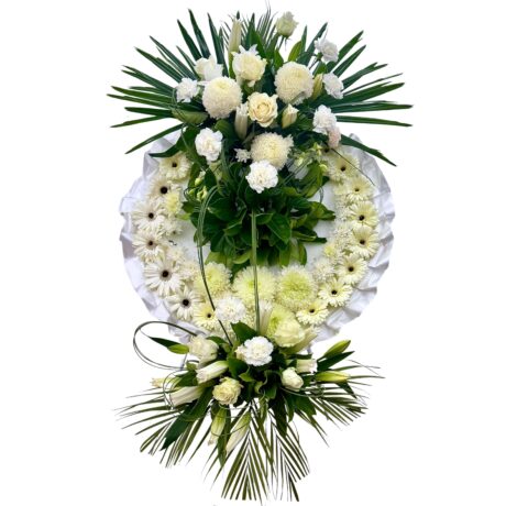 Roses Gerberas Chrysanthemums Round Funeral Wreath