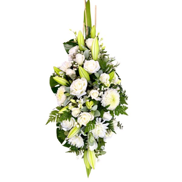 White Roses Chrysanthemums Lilies Funeral Casket Flowers